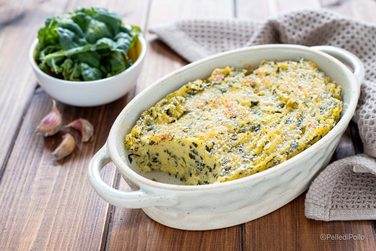 Polenta gratinée avec chou noir