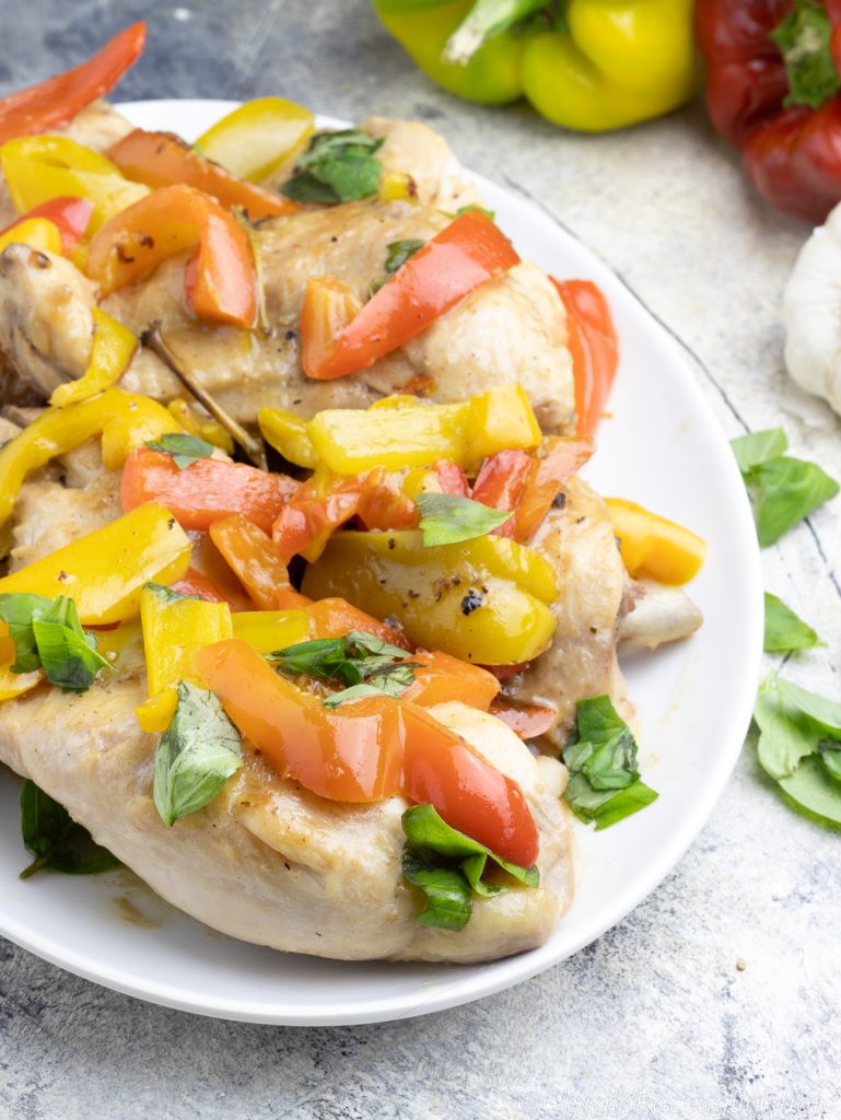 poulet et poivrons à la poêle