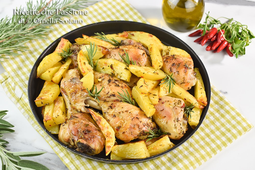 recette Cuisses de poulet rôties avec pommes de terre