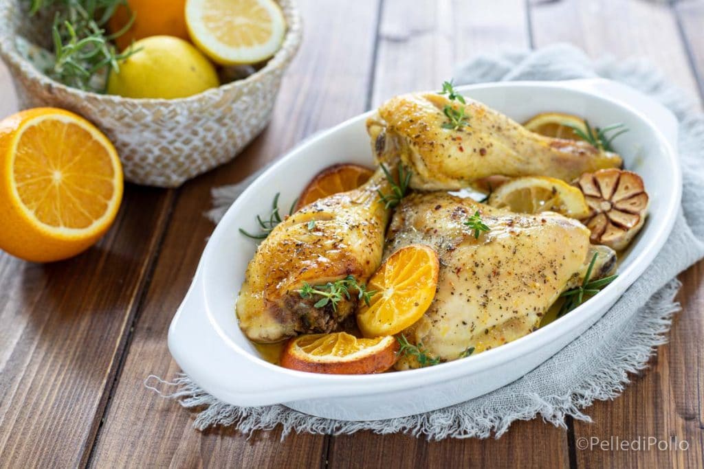 poulet aux agrumes au four