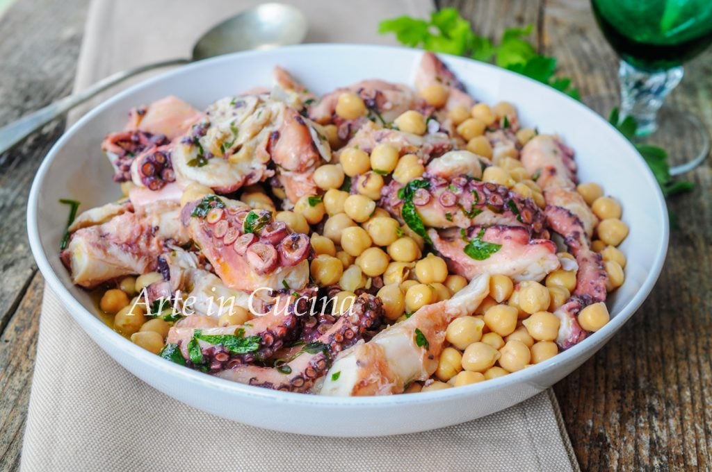 Poulpe rôti avec pois chiches et persil vickyart art en cuisine