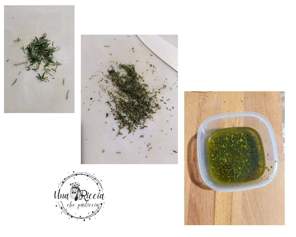 préparation huile focaccia au romarin
