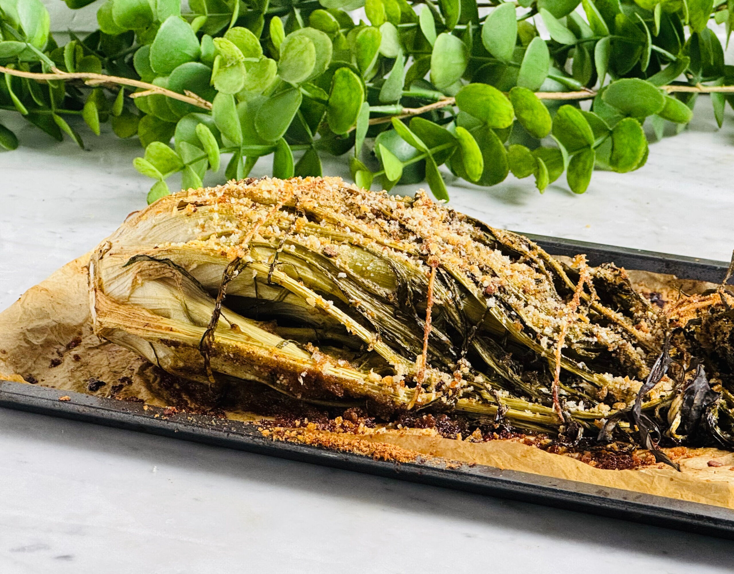 Puntarelles au four avec anchois et ail