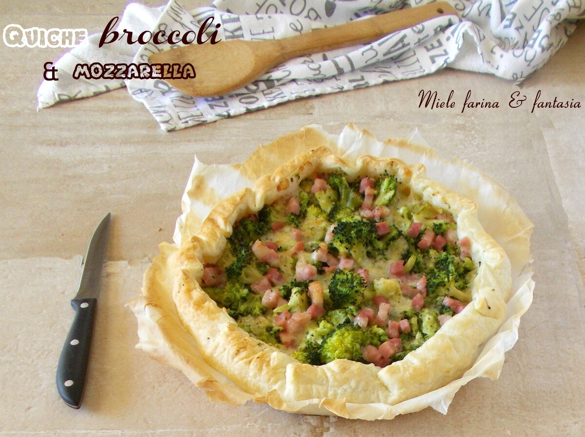 Quiche avec brocolis et mozzarella