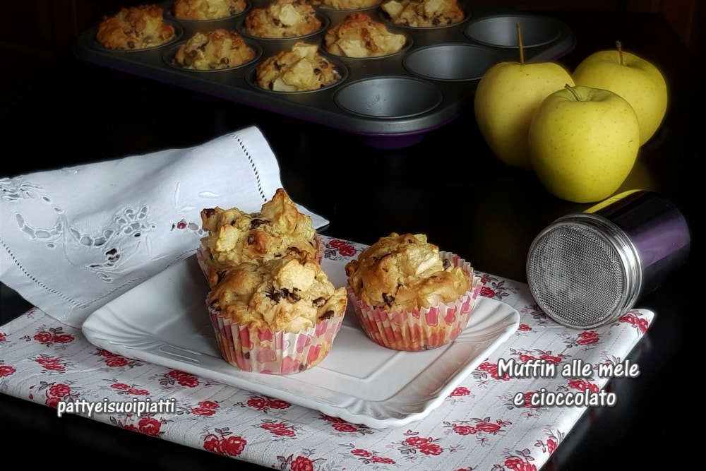 muffins aux pommes et chocolat