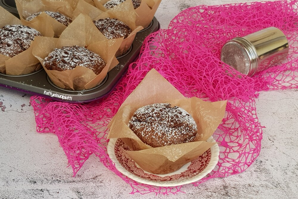 muffins au cacao avec pépites de chocolat