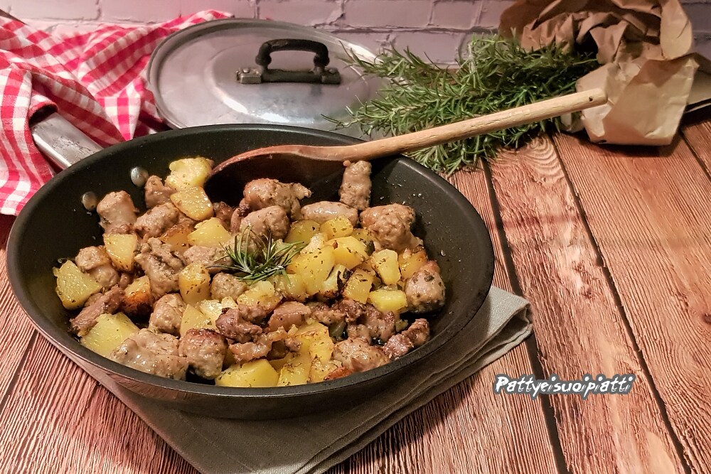 poêlée d'agneau, saucisse et pommes de terre