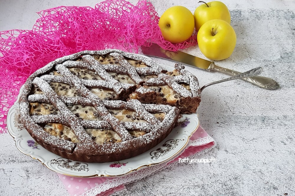 tarte au cacao avec ricotta et pommes
