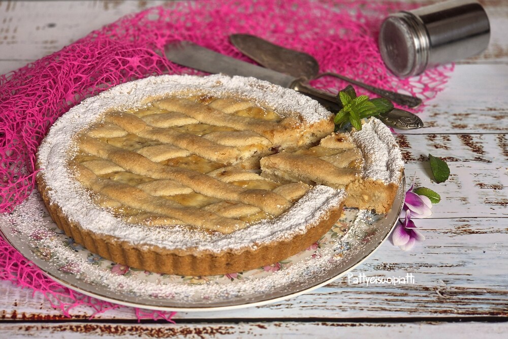 tarte sablée aux amandes avec chocolat blanc et ricotta