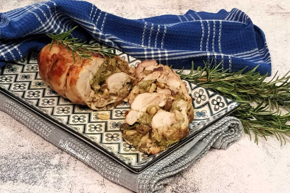 rôti de poulet roulé avec légumes