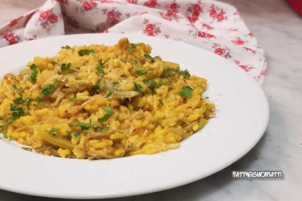 risotto au safran avec artichauts