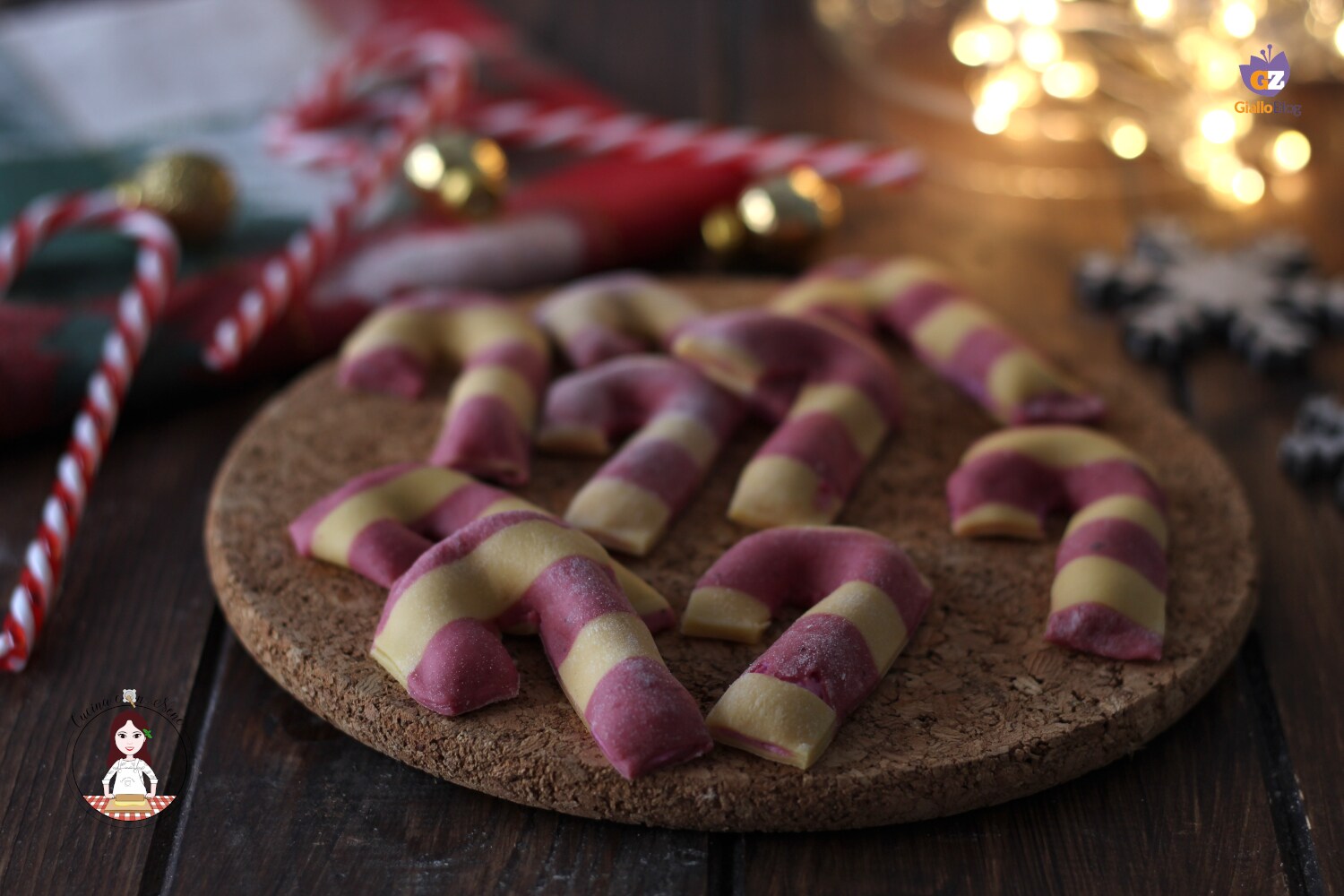 Raviolis candy cane