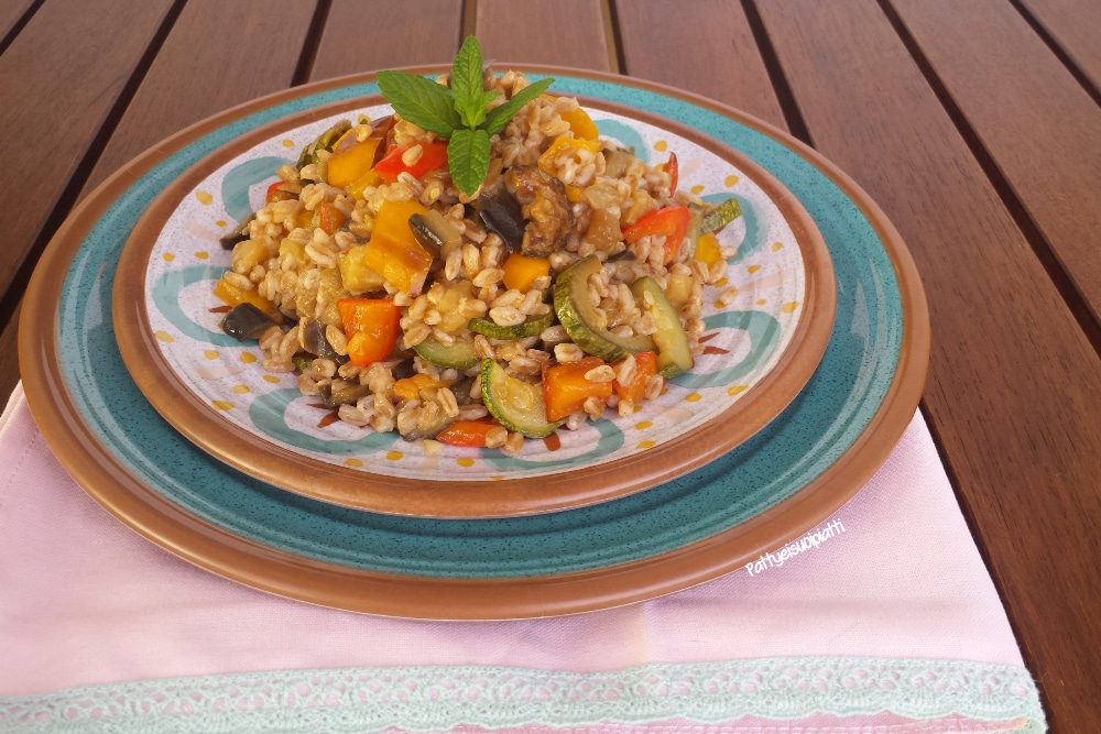 salade d'épeautre et légumes sautés