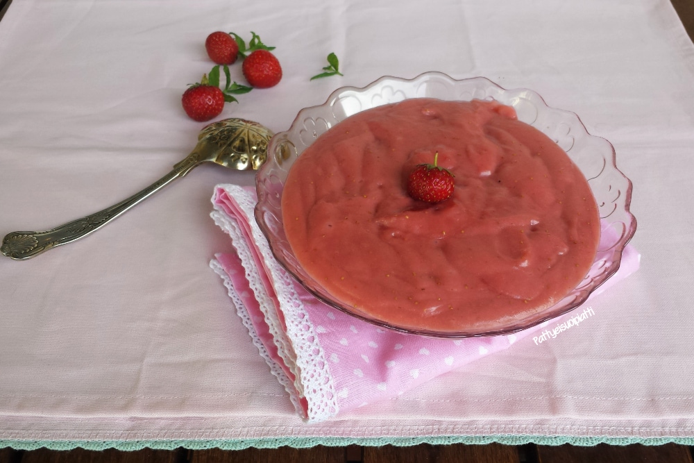 crème onctueuse aux fraises