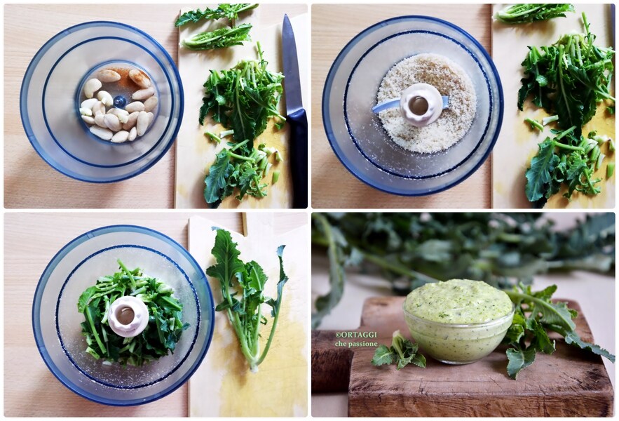 recette photo étape - pesto de brocoli fiolaro cru et crémeux