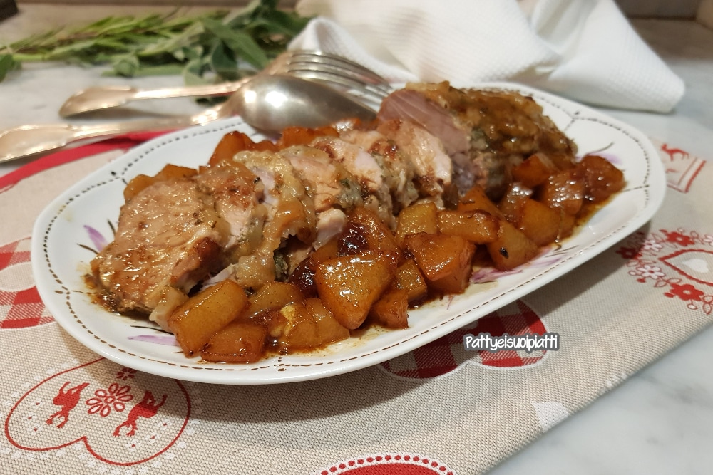 filet de porc au lard et aux poires