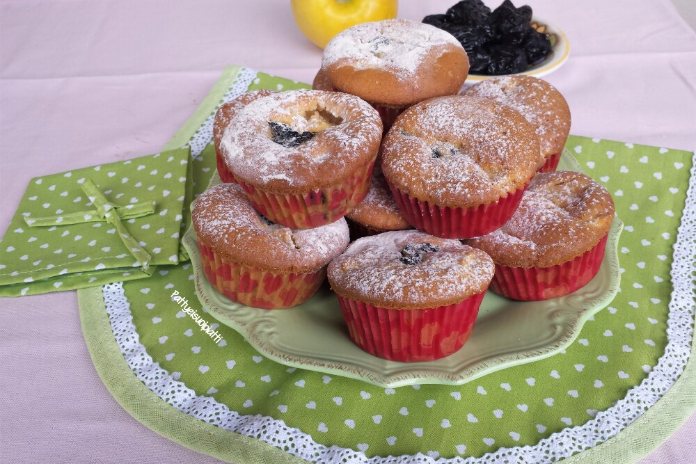 muffins aux prunes et pommes