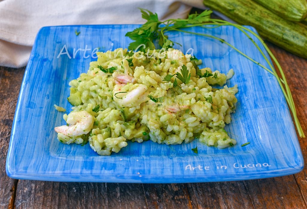 Risotto aux courgettes et crevettes crémeux et léger