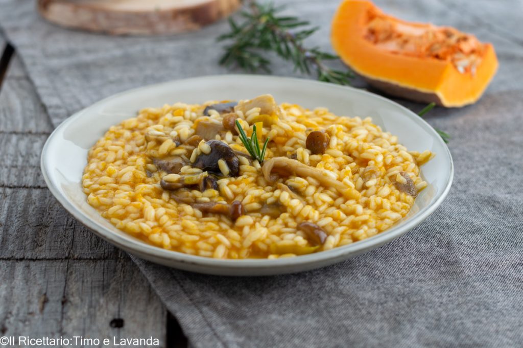risotto potiron et champignons