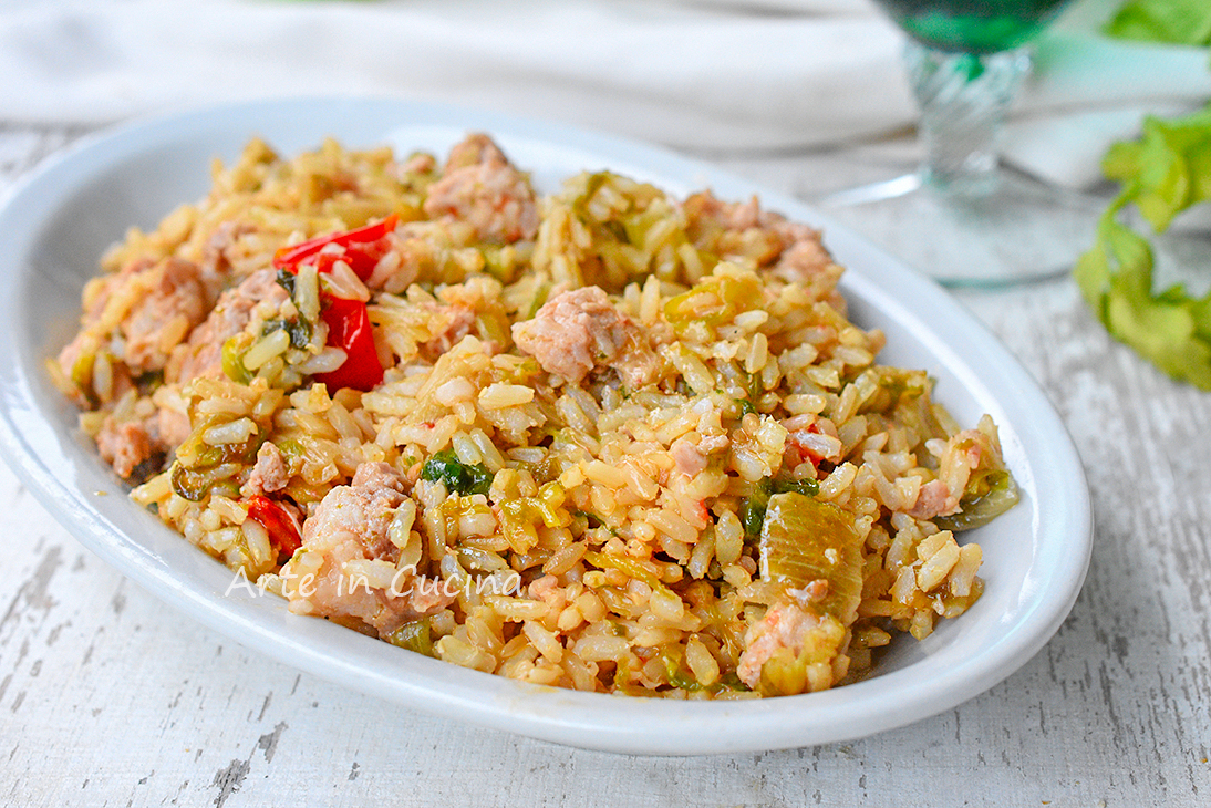 Risotto à la scarole et saucisse