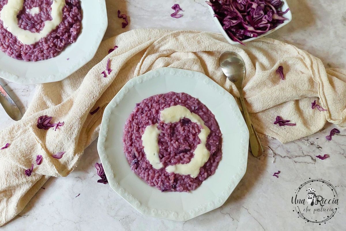 Risotto violet avec chou rouge