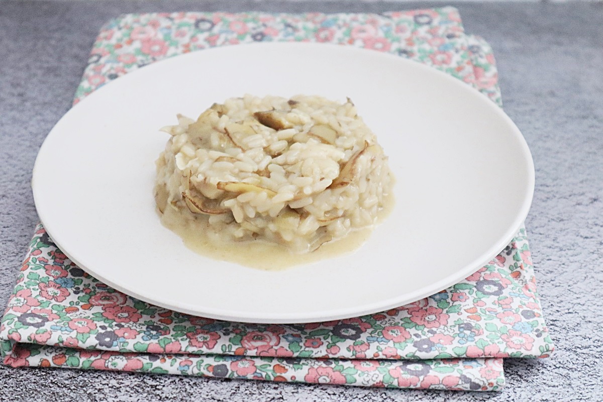 Risotto aux artichauts avec fromage brie