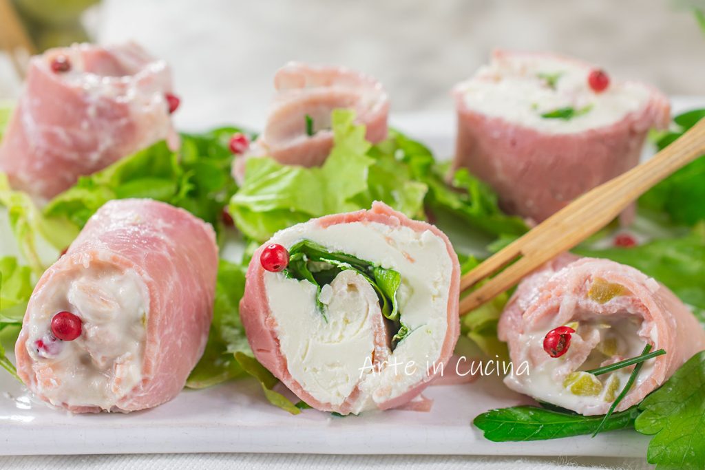 Roulades de jambon cuit farcies sans cuisson