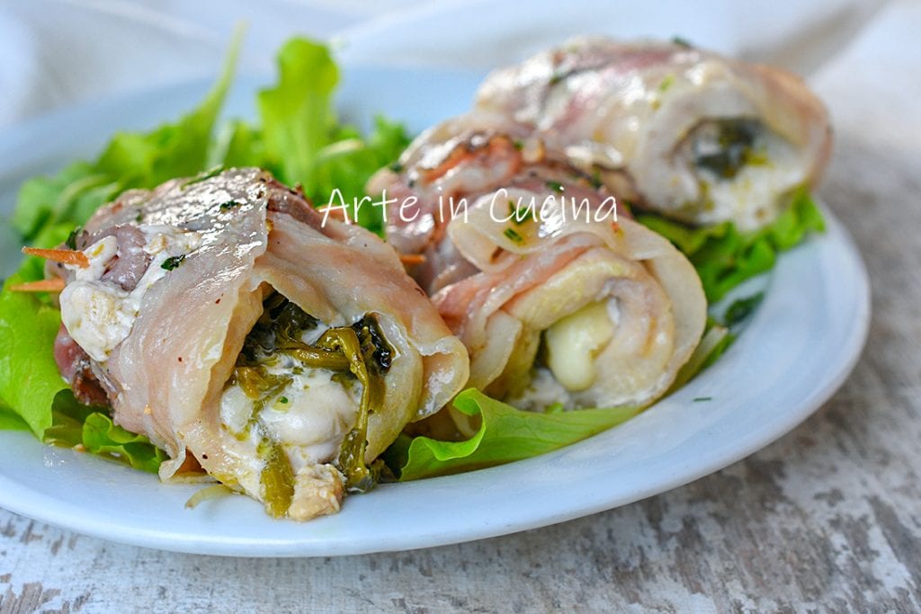 Roulades de longe avec pancetta et friarielli