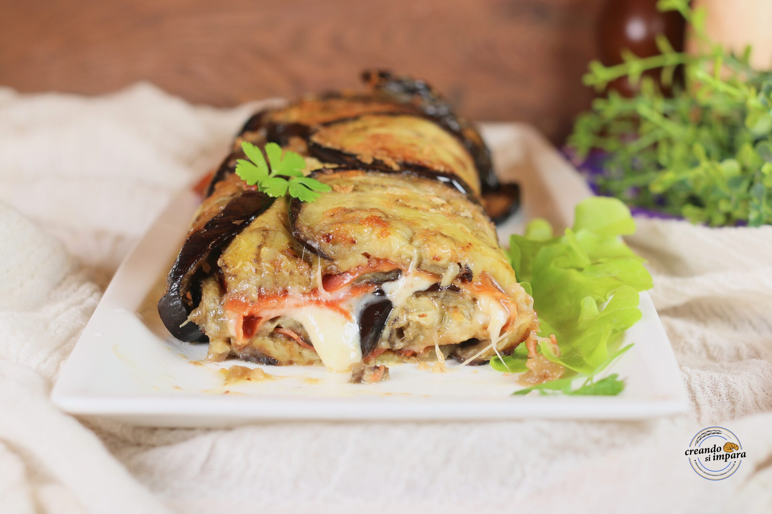 Roulé d’aubergines farci