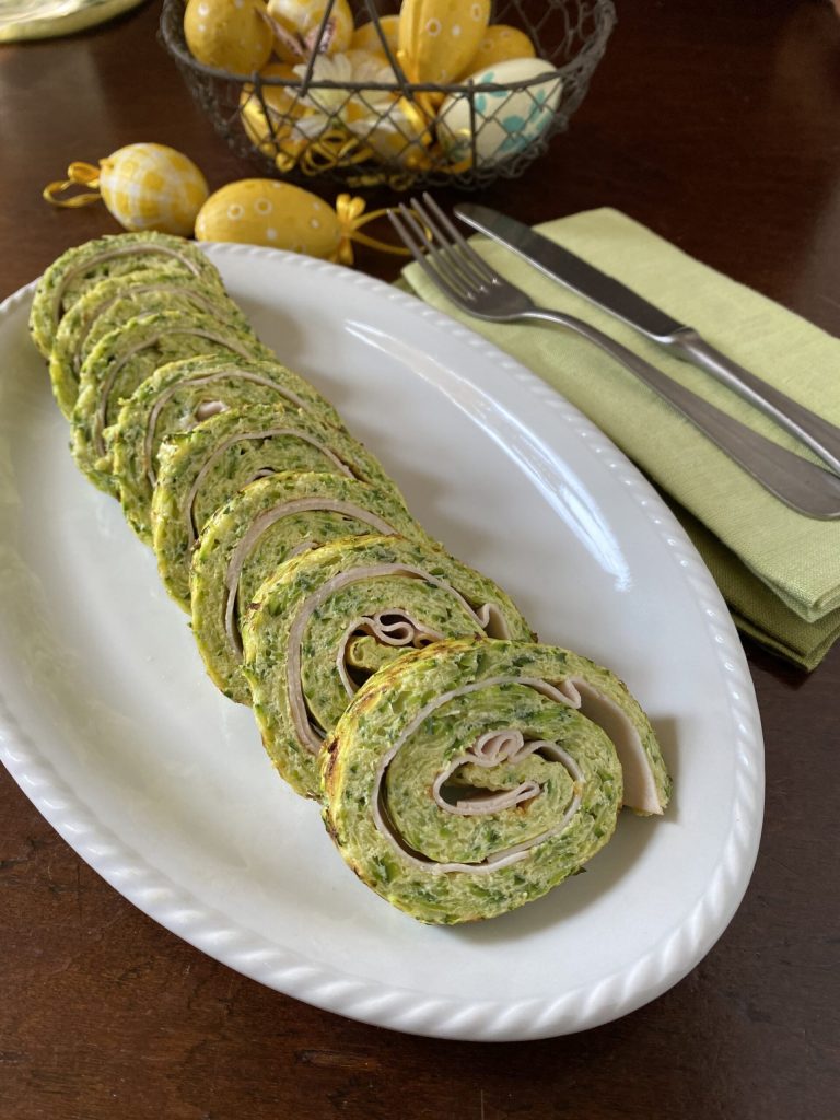 roulé d'omelette aux courgettes