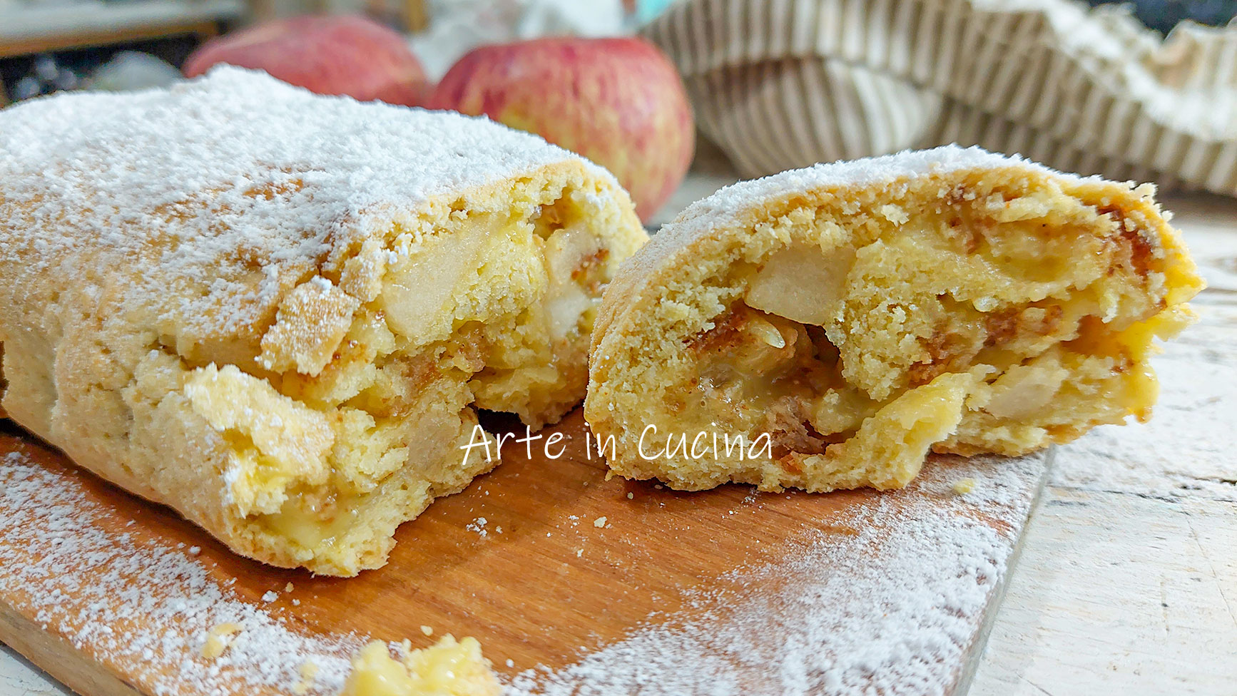 ROULEAU de PÂTE SABLÉE POMMES amaretti et crème