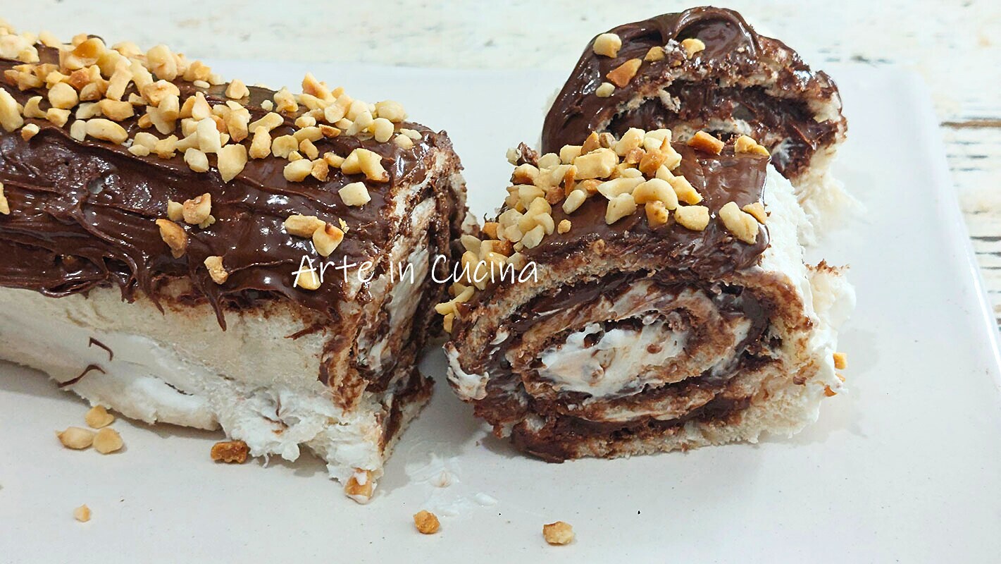 ROULEAU de PAIN de MIE avec Nutella et crème froide