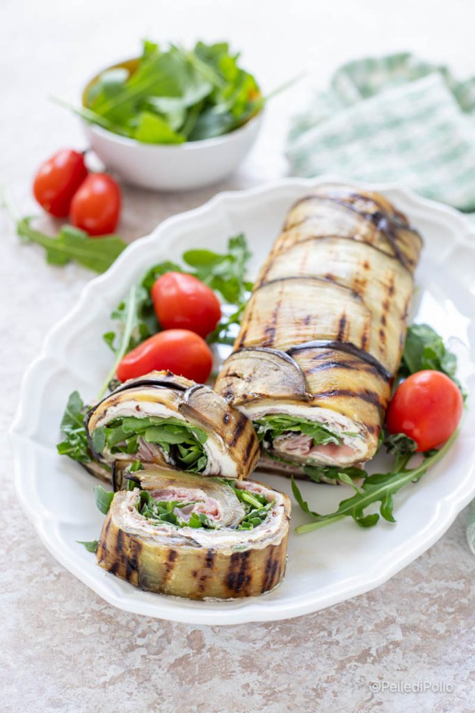 rouleau d'aubergines grillées