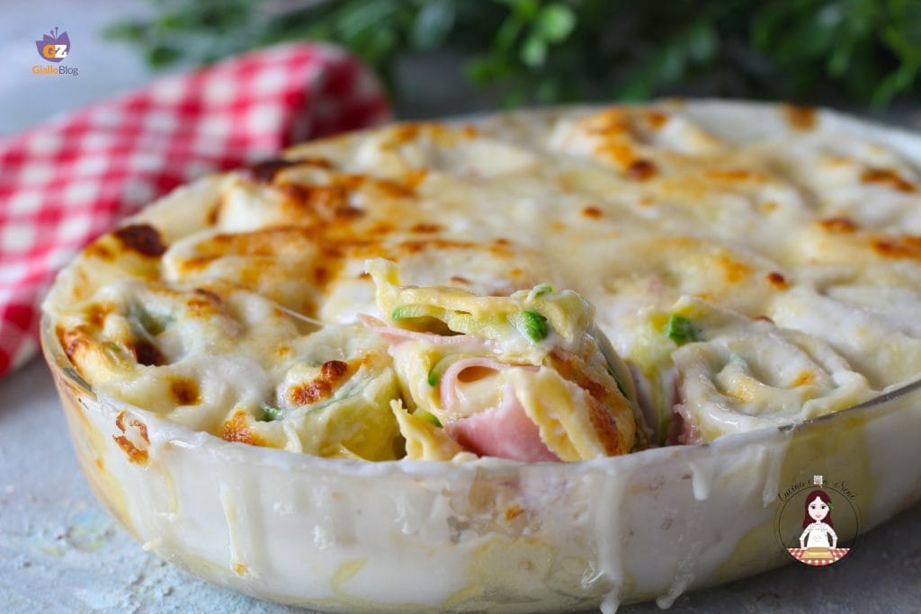 Rouleaux de lasagnes avec courgettes et jambon