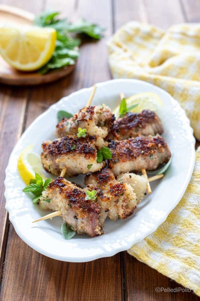brochettes de poitrine fraîche
