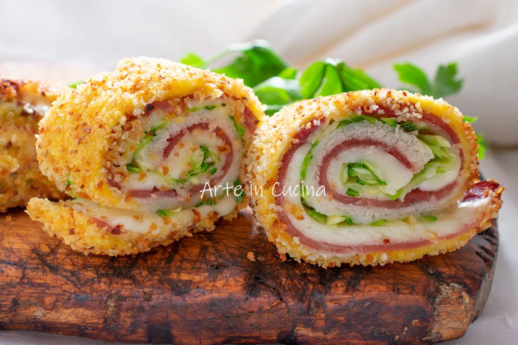 Roulés speck et courgettes avec pain de mie à la poêle