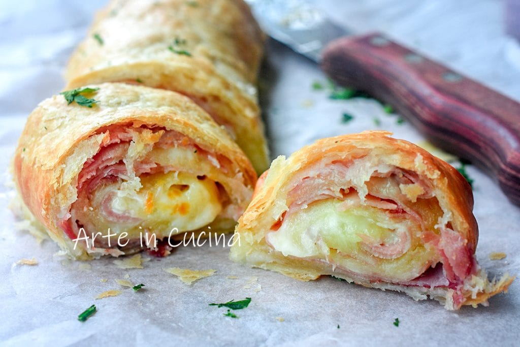 Rouleau de pâte feuilletée speck et provola