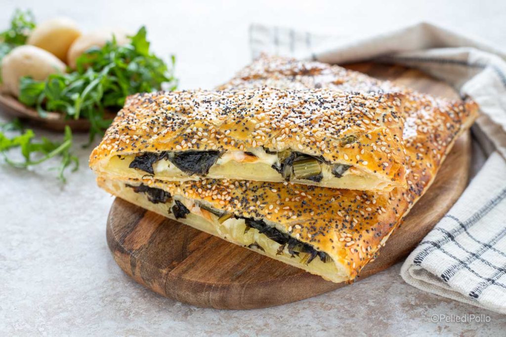 rustique de pâte feuilletée aux pommes de terre et épinards