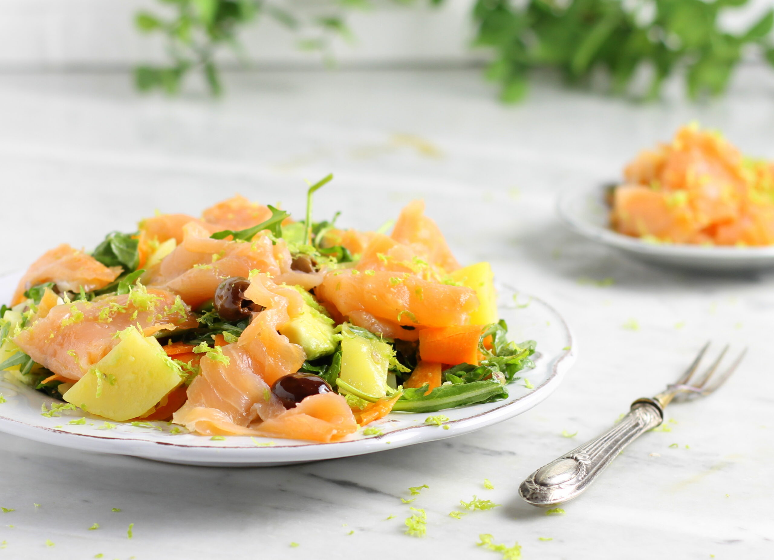 Salade de saumon, avocat et pommes de terre