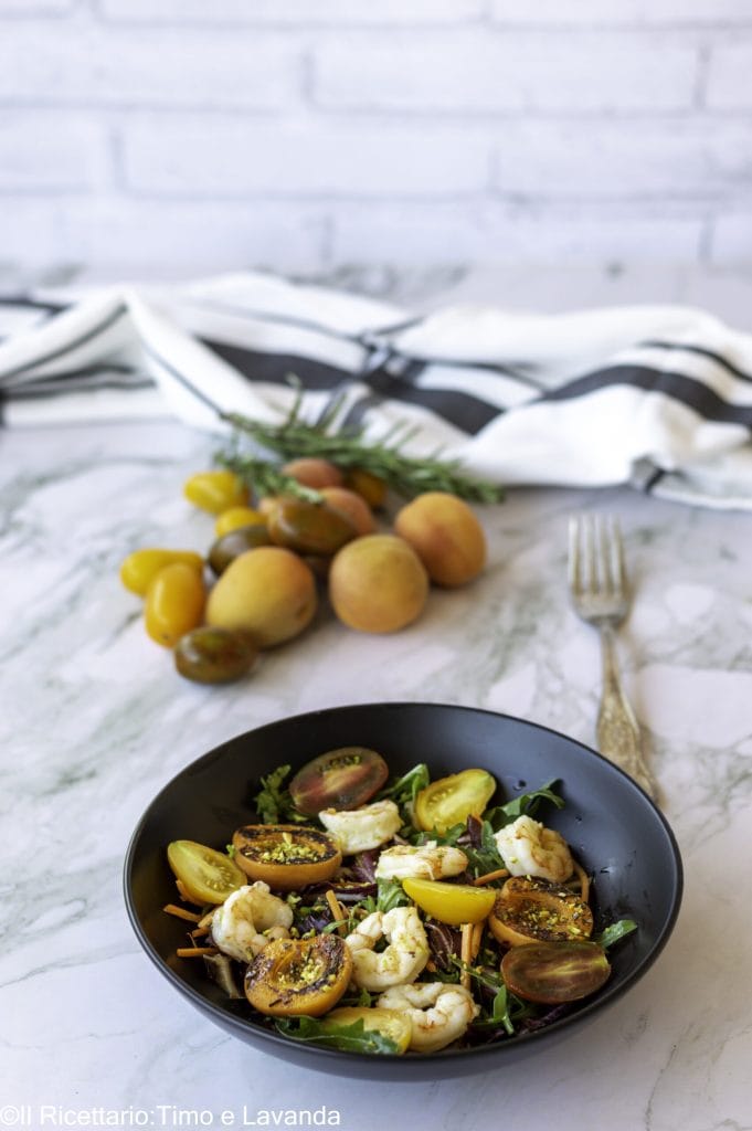 salade de crevettes et abricots