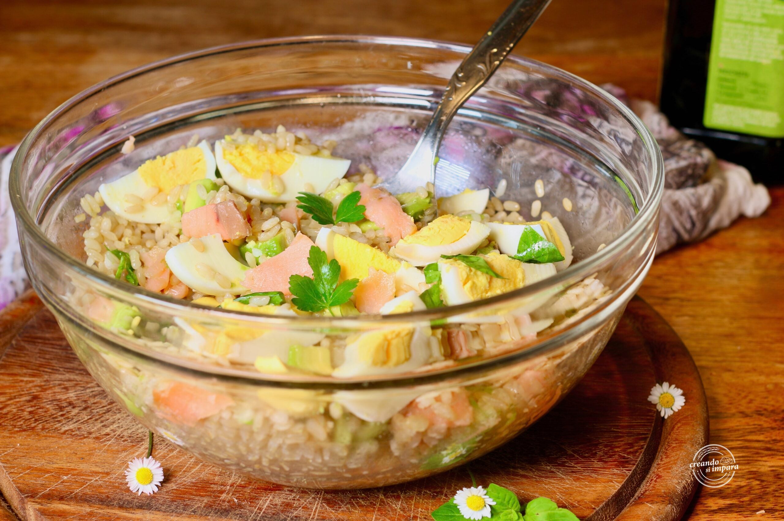 Salade de riz au saumon et œufs