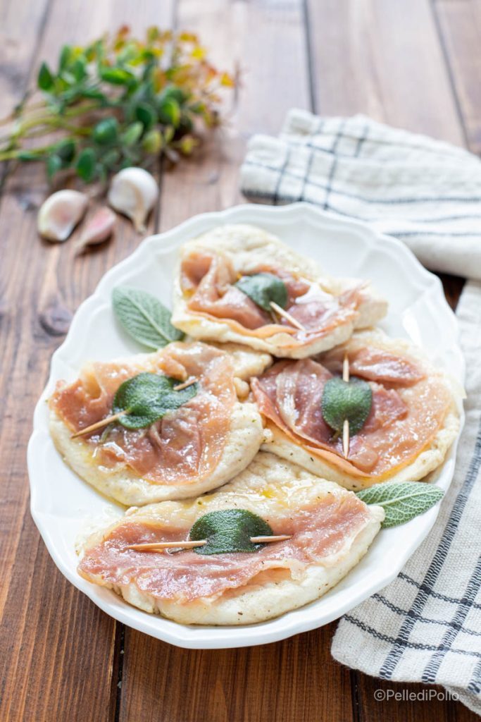 roulades de poulet et jambon cru