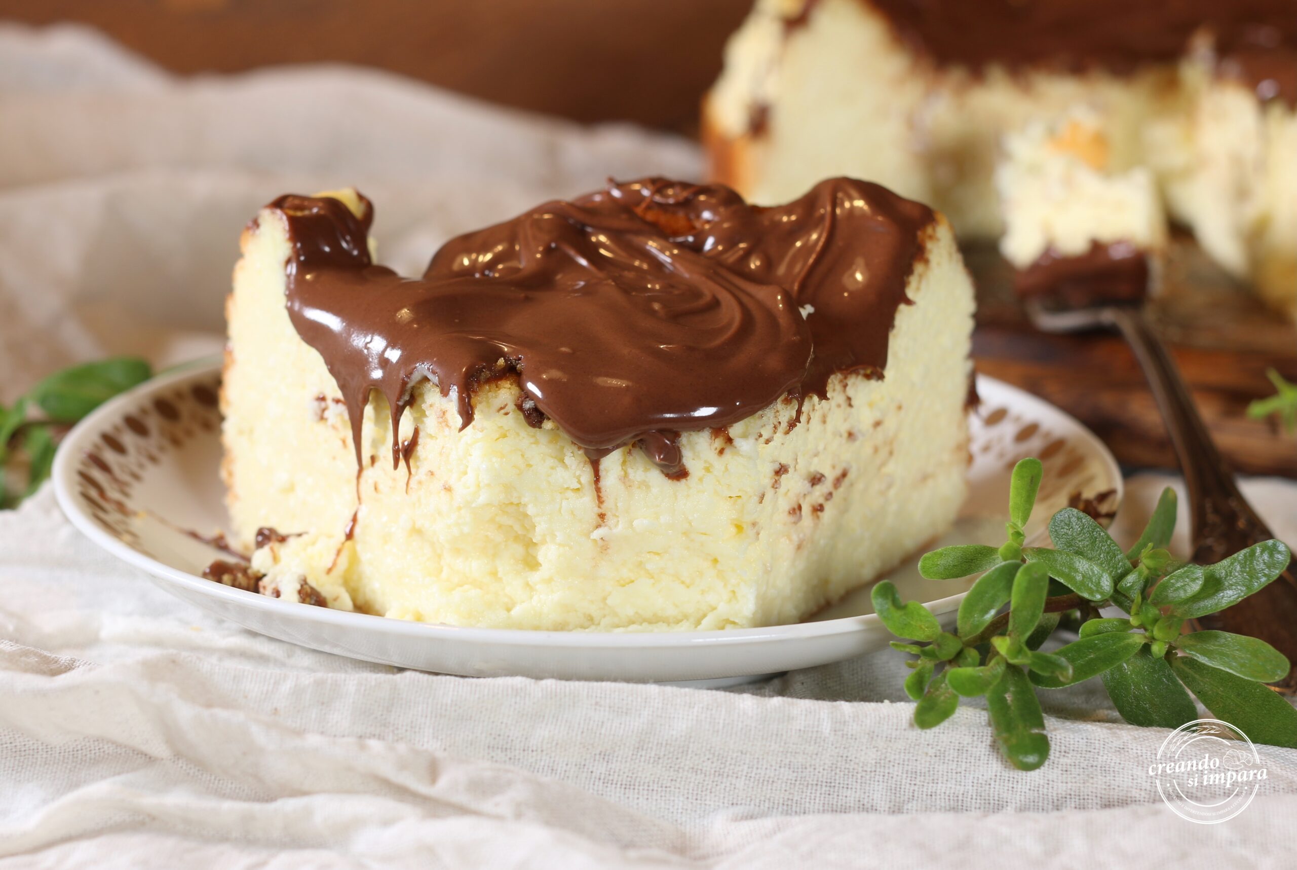 San Sebastian cheesecake avec ricotta et pâte à tartiner aux noisettes