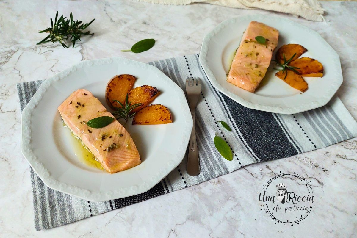 Saumon à la poêle facile et rapide avec potiron