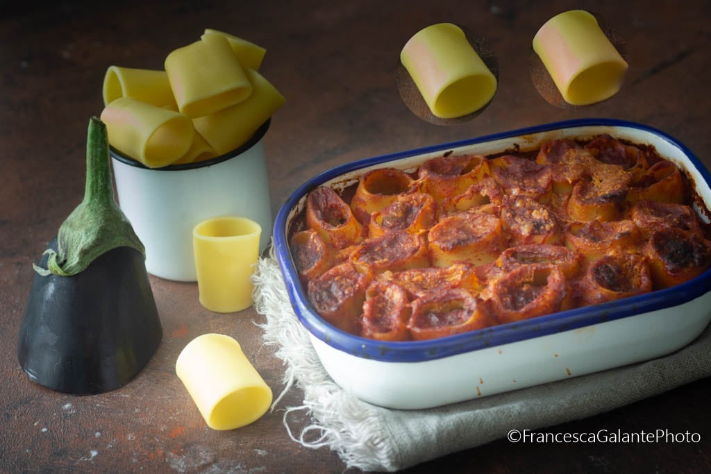 Pâtes schiaffoni farcies aux aubergines