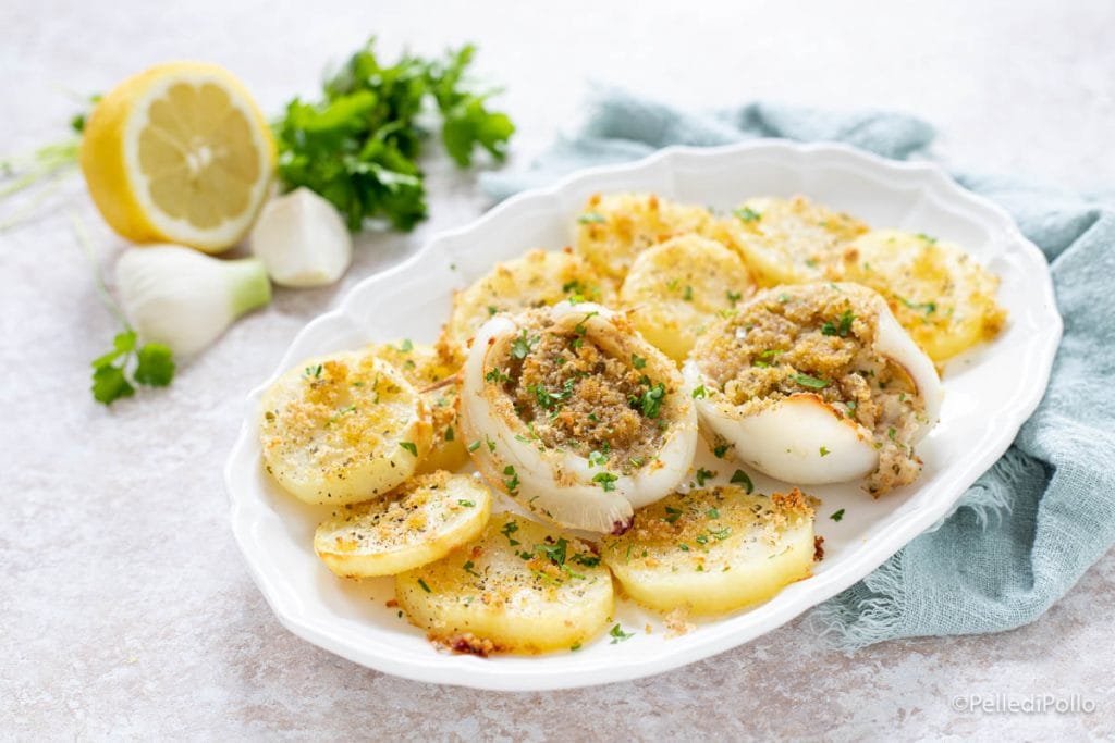 seiches avec pommes de terre au four