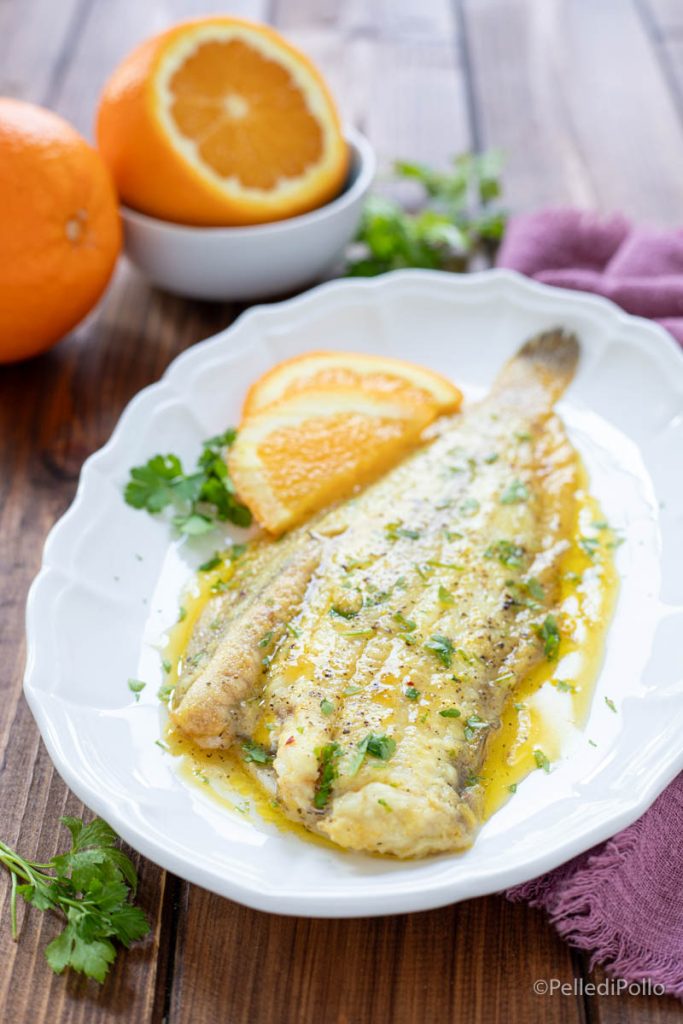 soles à l'orange à la poêle