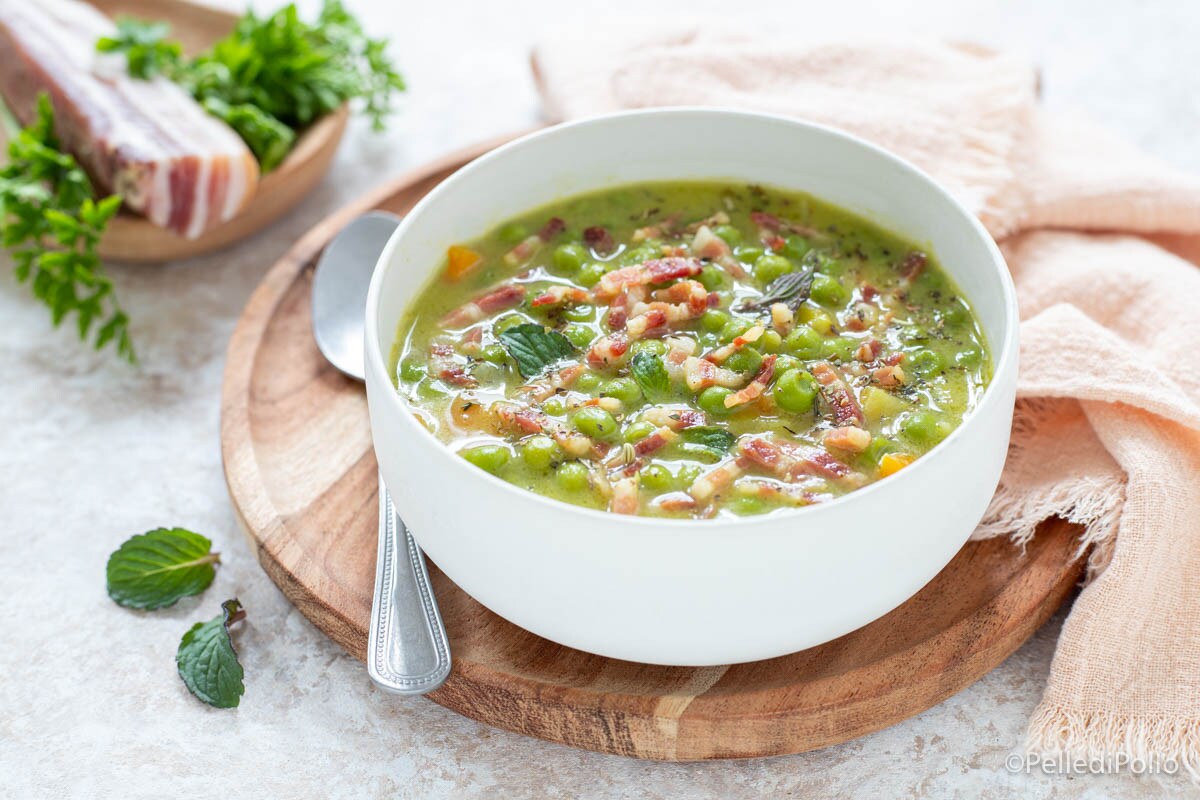 Soupe de pois avec bacon