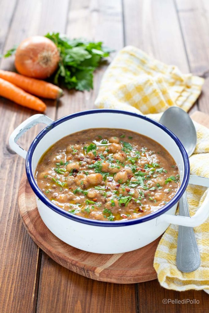 soupe de pois chiches et lentilles