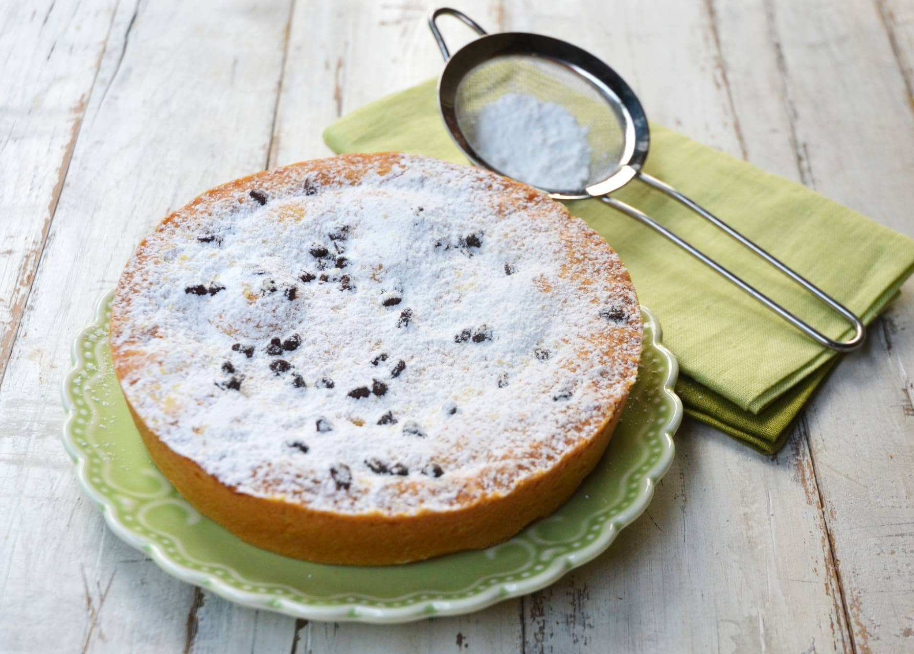 Tarte à la ricotta et aux pépites de chocolat